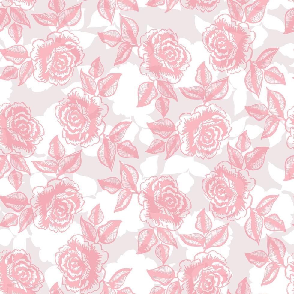 Roses seamless pattern for textile,pastel color background vector