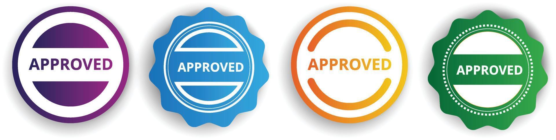 Approved Stamp Vector Over a White Background, approved. stamp. sticker. seal. round grunge vintage ribbon approved sign