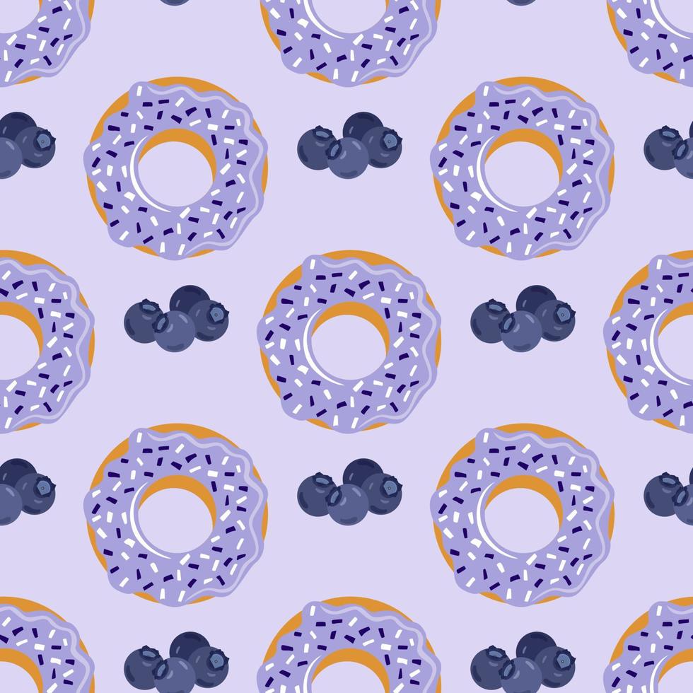 Fondo transparente de donut de arándanos vector