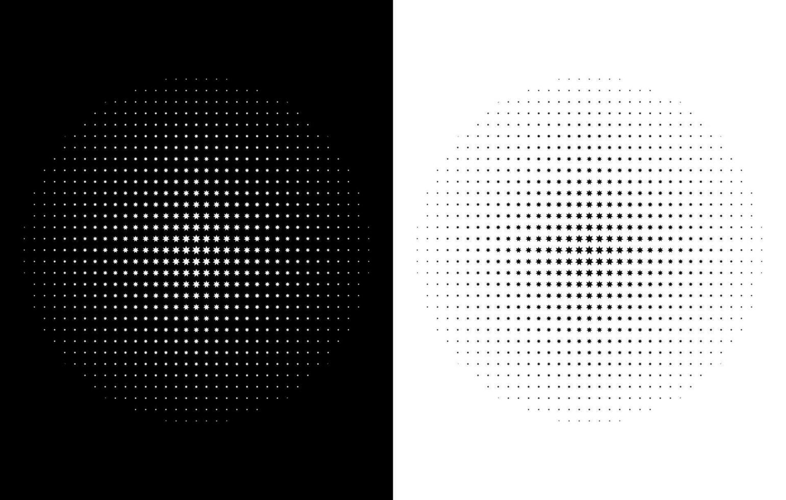 Circle halftone free, Monocromy Star halftone effect vector free, Abstract dotted circles