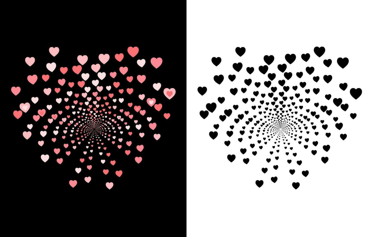 Heart love Halftone set, Halftone love bundle, Abstract love effect set, love halftone vector