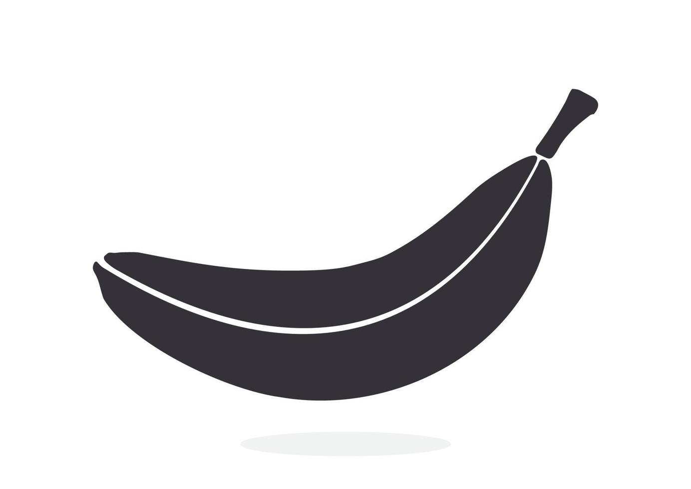 icono de silueta de plátano sin pelar vector