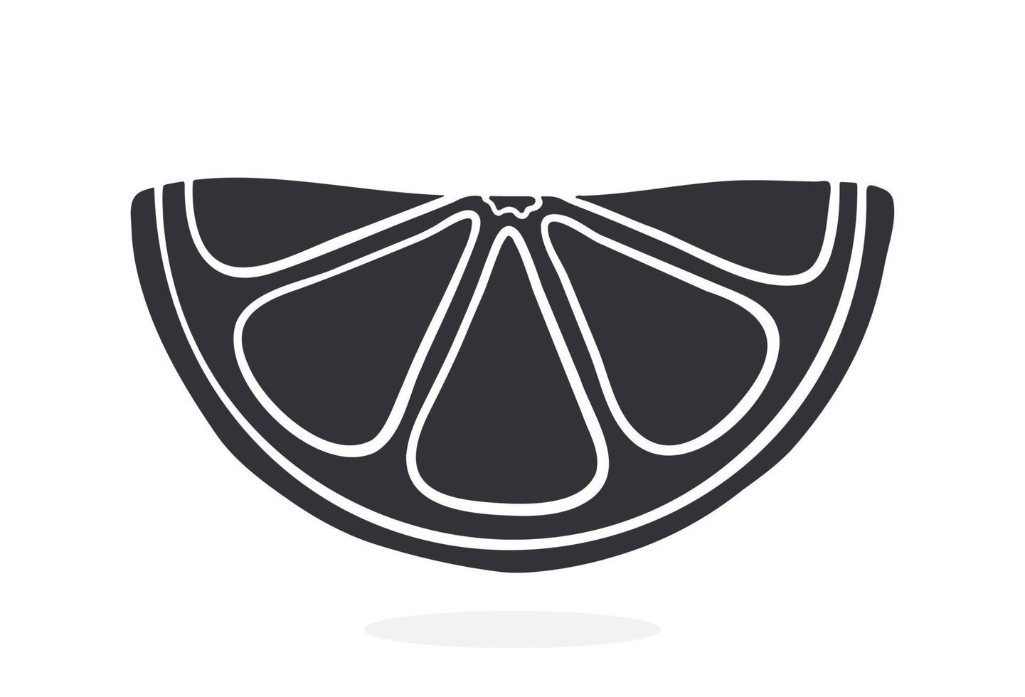 Silhouette icon of half orange slices vector