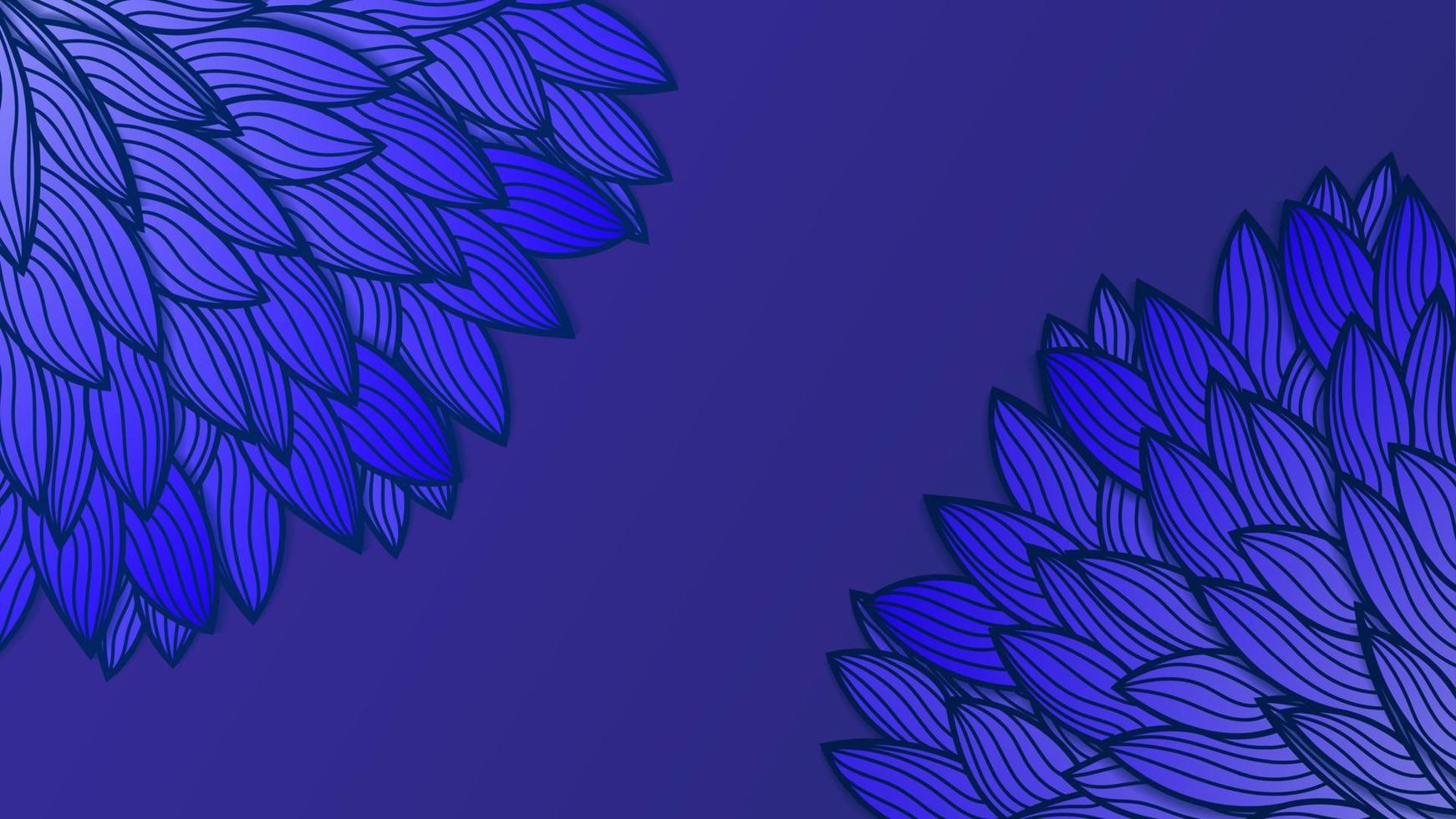 Decorative abstract figured vector texture with lines and doodles on blue background
