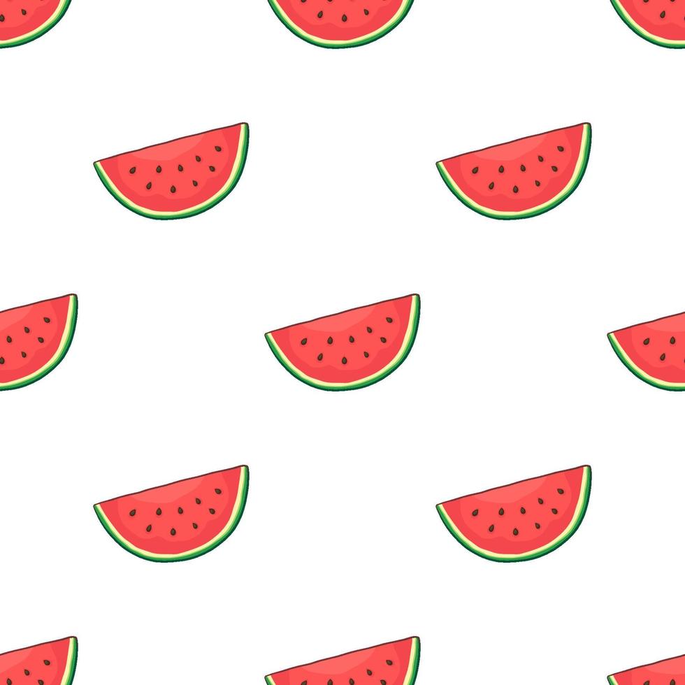 Seamless pattern with watermelon slice vector