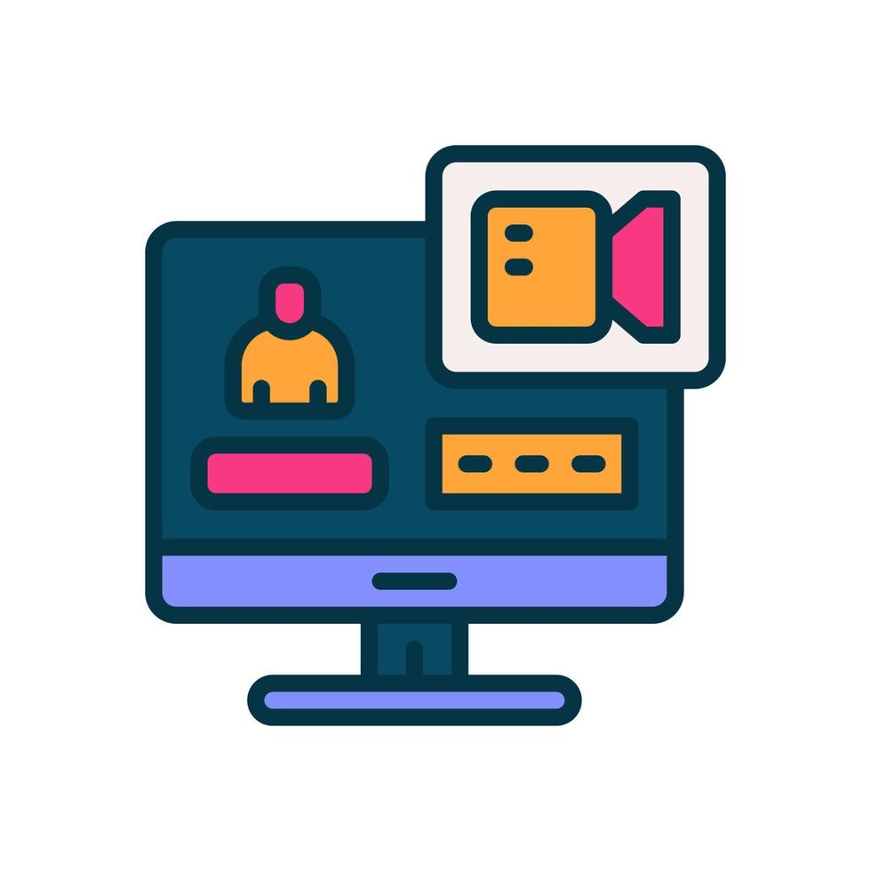video conference icon for your website, mobile, presentation, and logo design. vector
