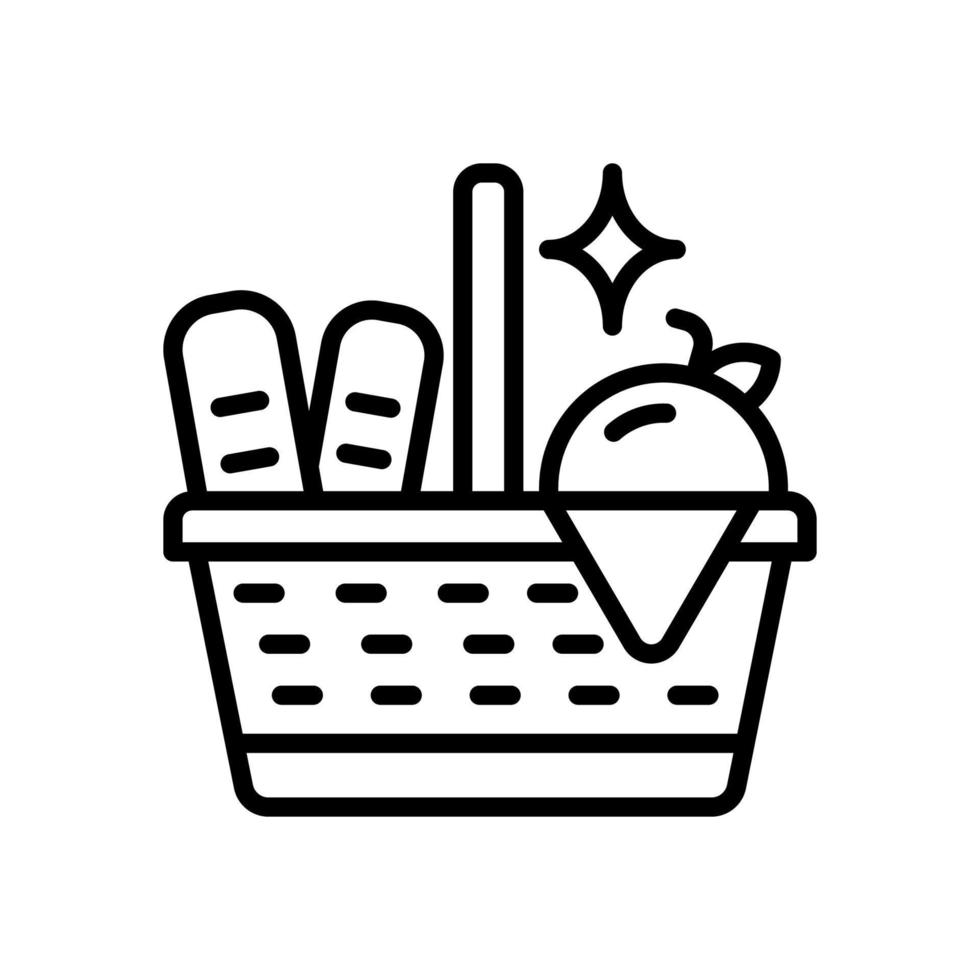 icono de cesta de picnic para su sitio web, móvil, presentación y diseño de logotipo. vector