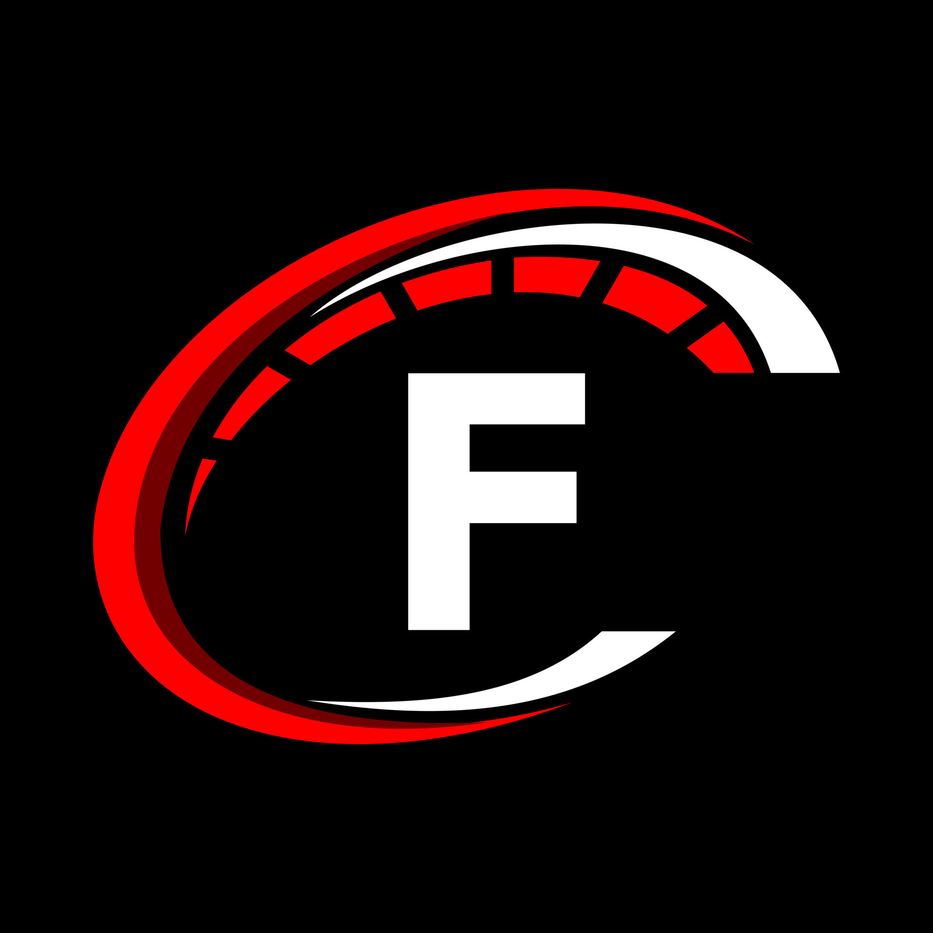 Sport Car Logo On Letter F Speed Concept. Car Automotive Template For Car Service, Car Repair