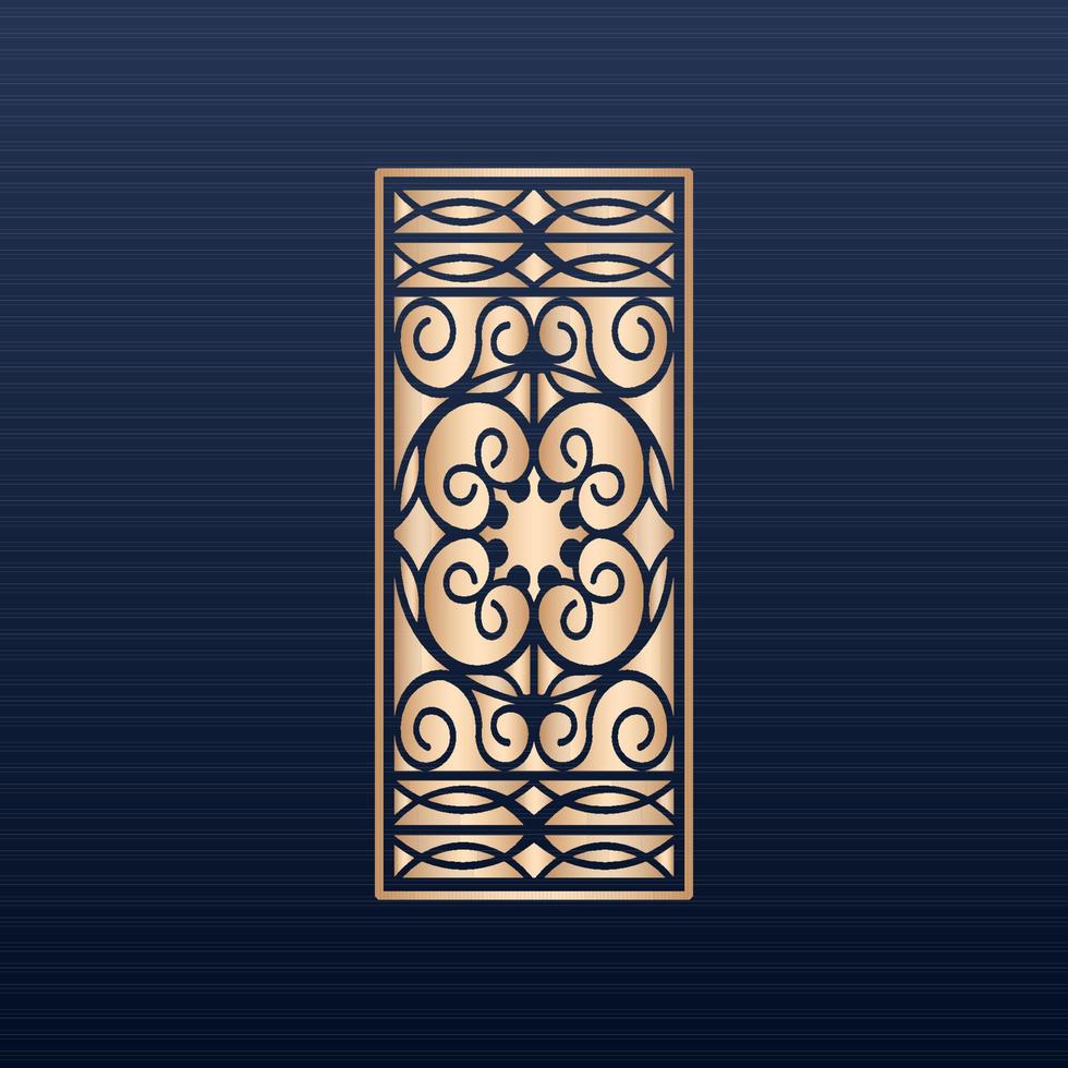 invitaciones con corte láser - colección de patrones de adornos islámicos dorados - juego de paneles ornamentales cuadrados cortados por láser. pantalla de trastes del gabinete- diseño de metal- talla de madera- troquelado decorativo vectorial vector