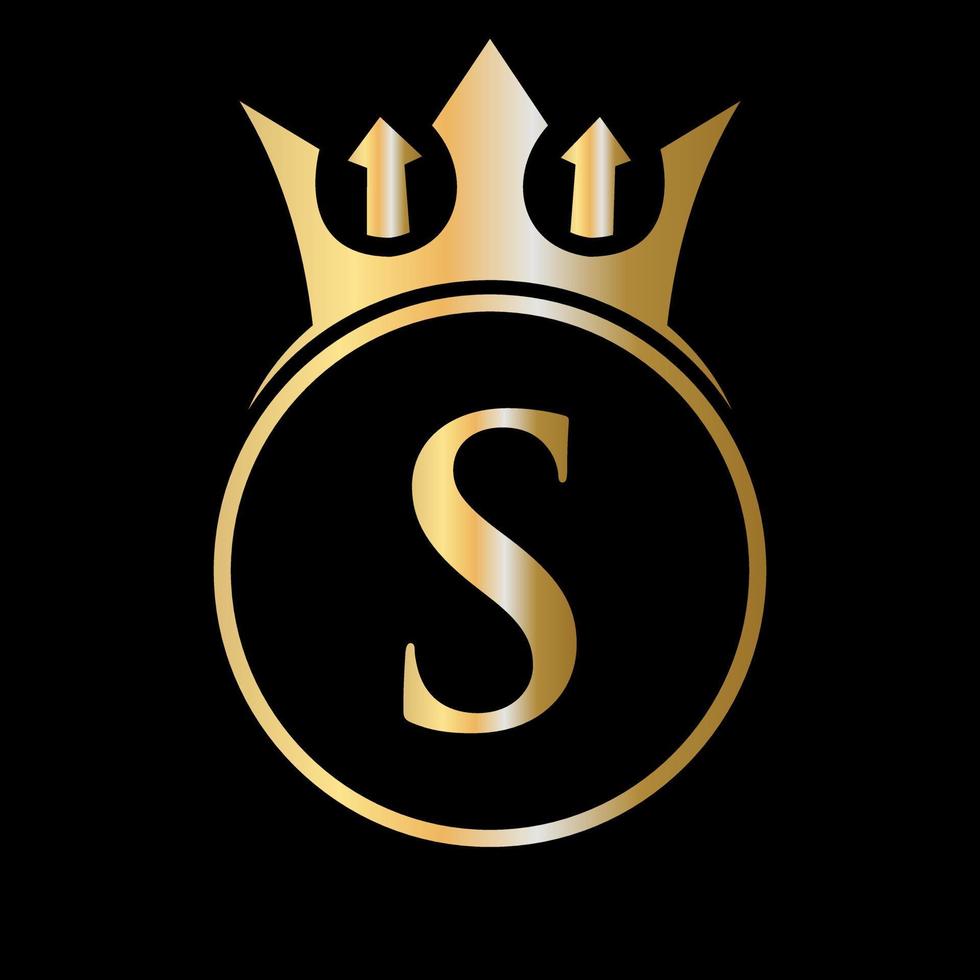 logotipo de la corona de la letra de lujo. logotipo de la corona para la belleza, la moda, la estrella, el signo elegante vector