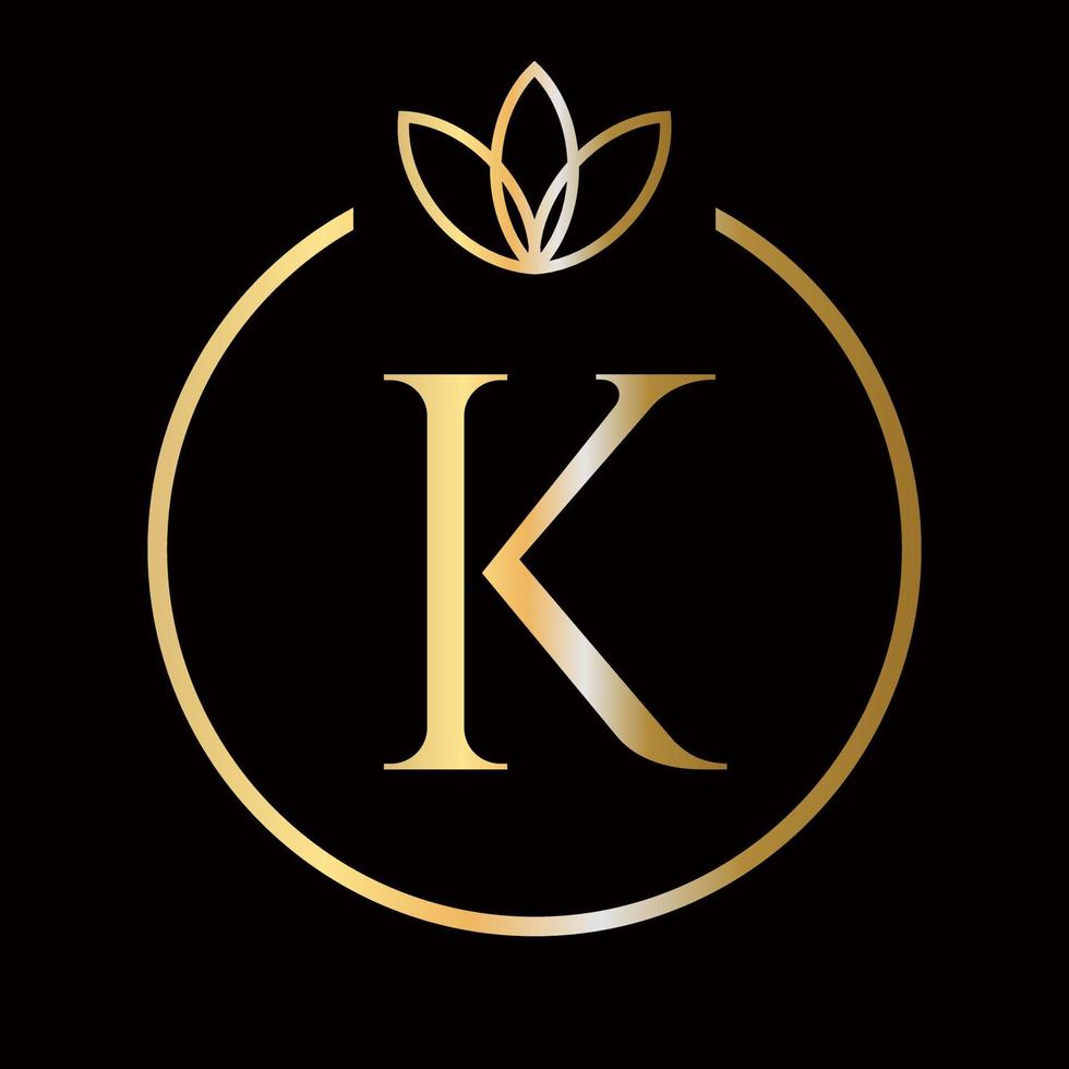 Initial K letter luxury, beauty, ornament monogram logo for wedding, fashion, jewelry, boutique, floral and botanical template vector