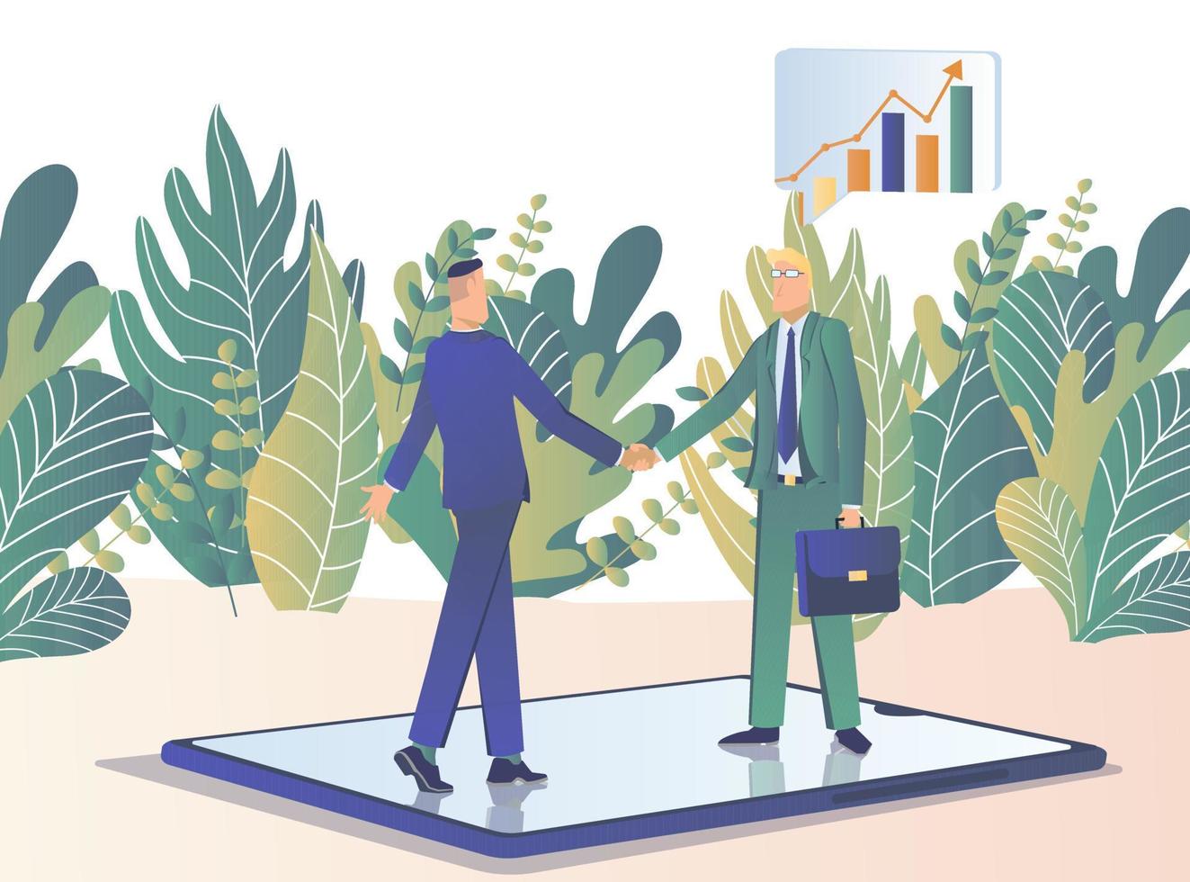 Businessmen shaking hands. Business partners vector