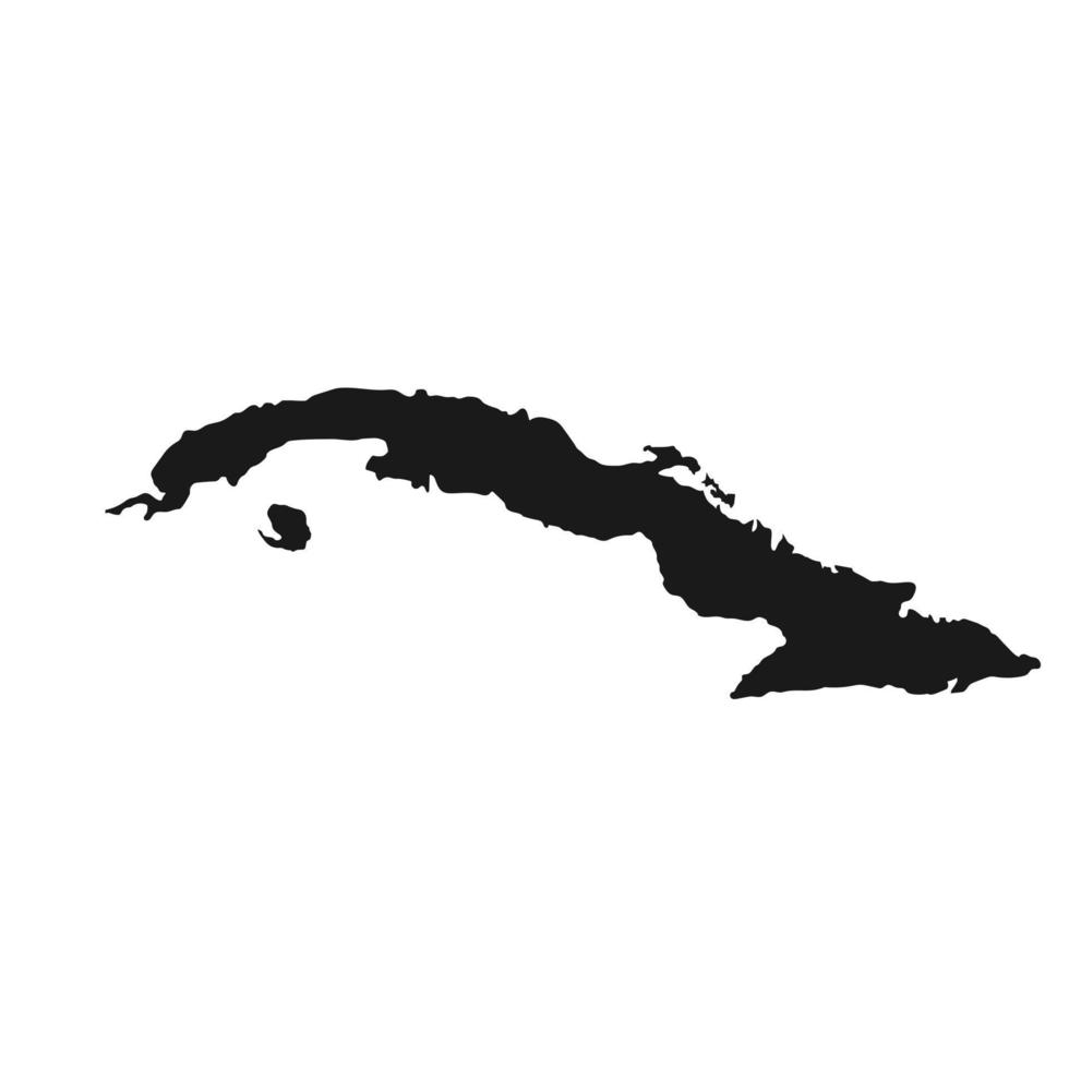Mapa de Cuba muy detallado con bordes aislados en segundo plano. vector