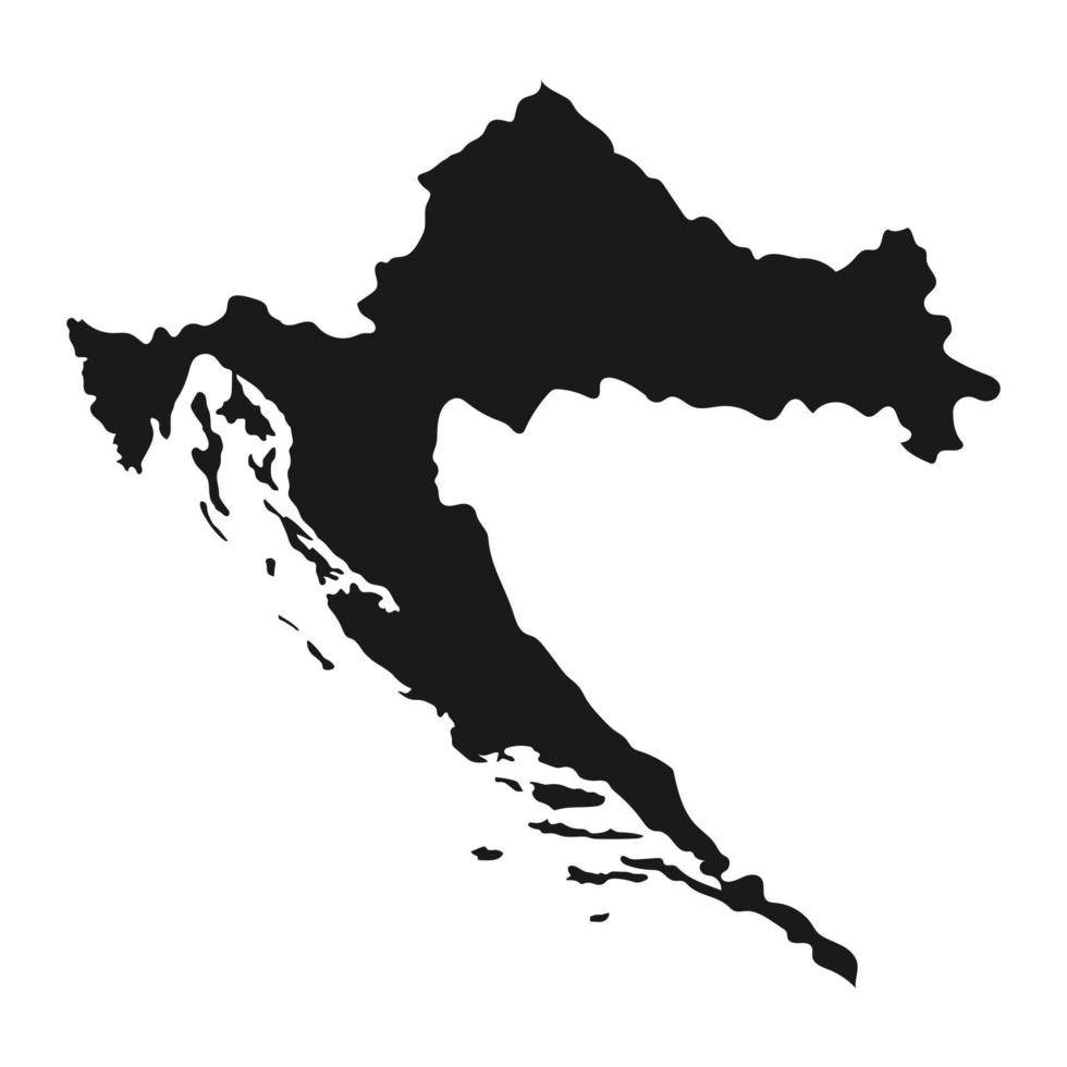 Mapa de Croacia muy detallado con bordes aislados en segundo plano. vector