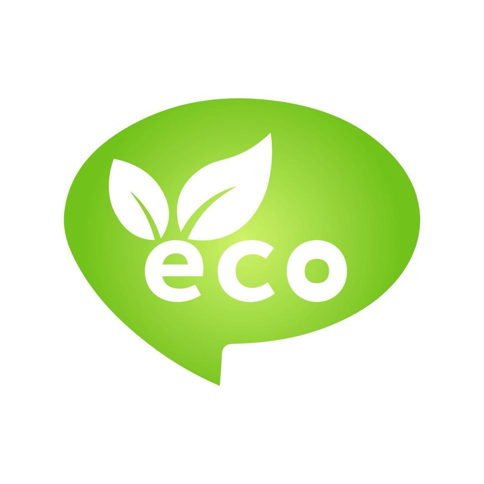 Eco green cloud speech bubble icon Bio nature green eco symbol for web and business vector