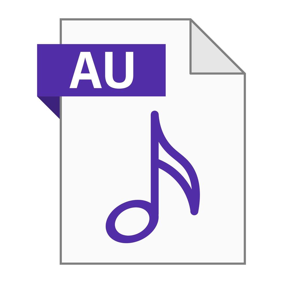 Modern flat design of AU file icon for web vector