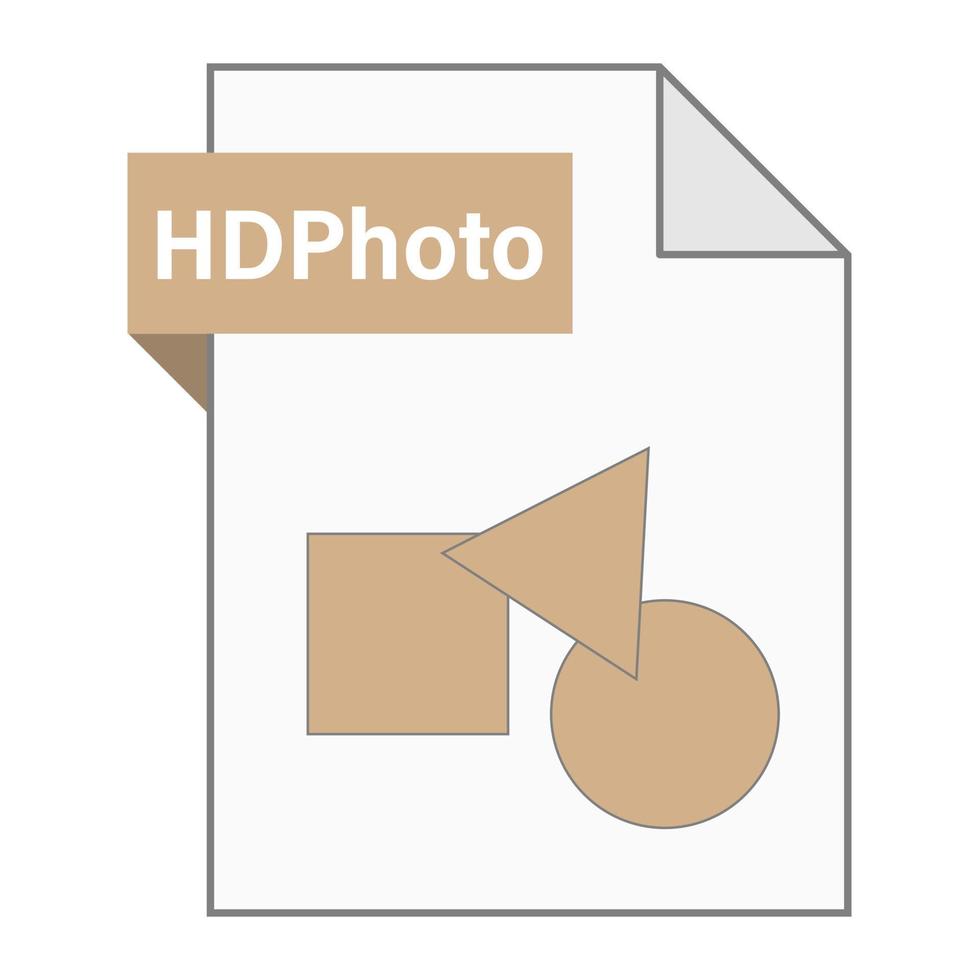 diseño plano moderno de icono de archivo hdphoto para web vector