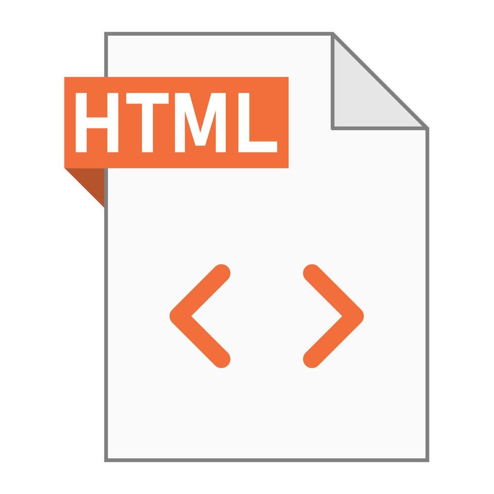 diseño plano moderno del icono de archivo html para web vector