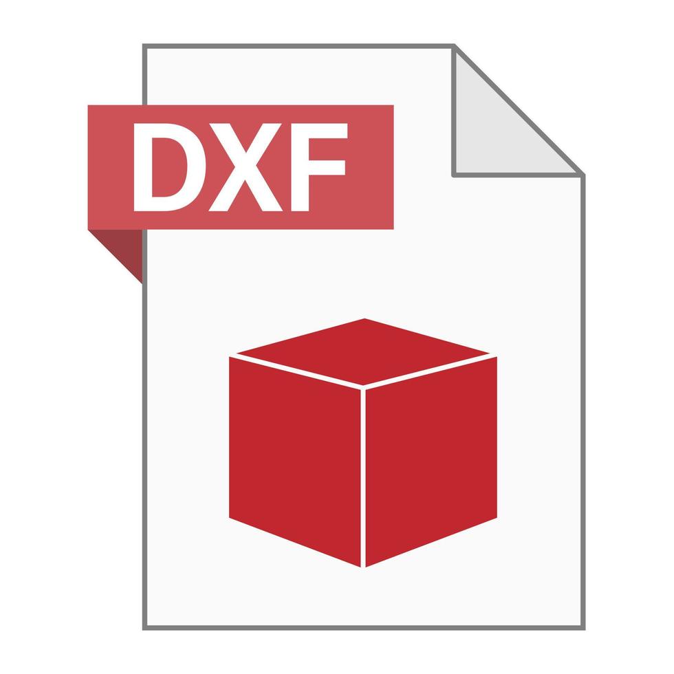 Modern flat design of DXF file icon for web vector