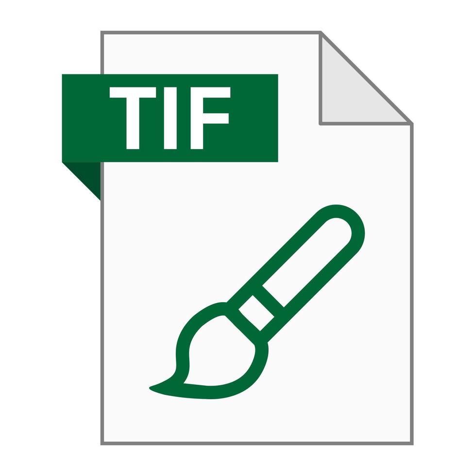 diseño plano moderno del icono de archivo tif para web vector