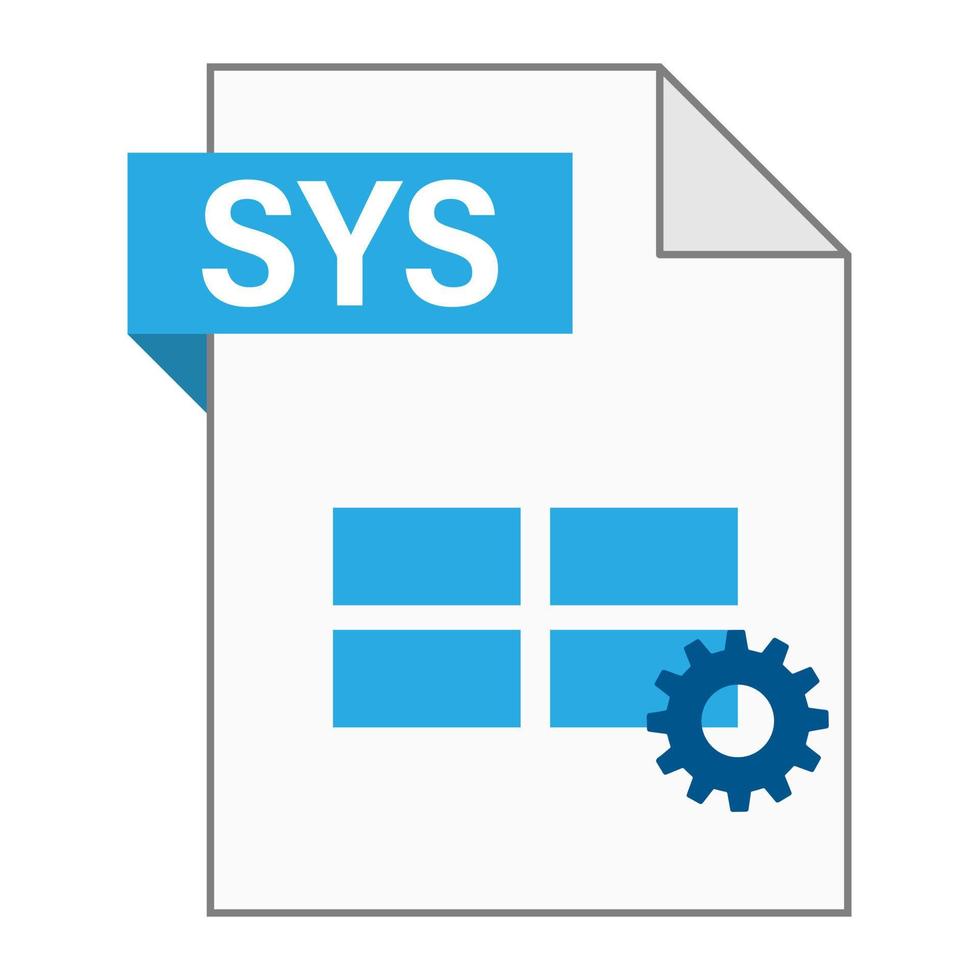 Modern flat design of SYS file icon for web vector