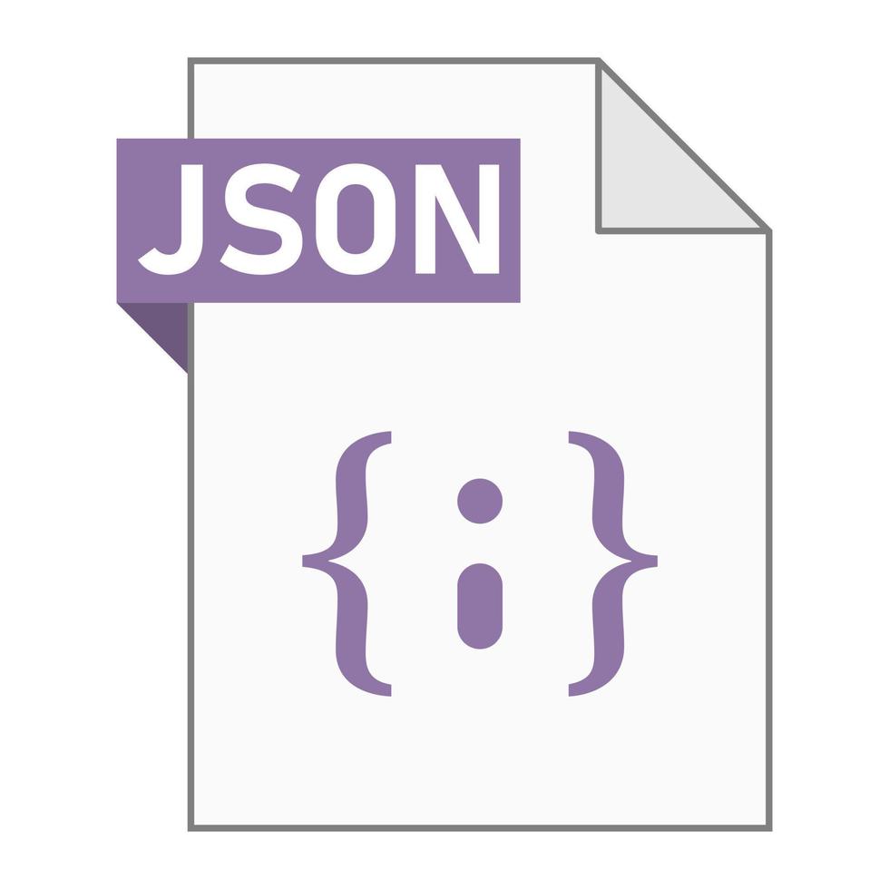 Modern flat design of JSON file icon for web vector