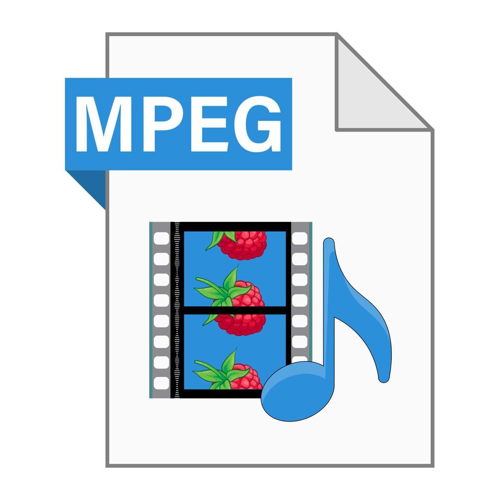 Modern flat design of MPEG file icon for web vector