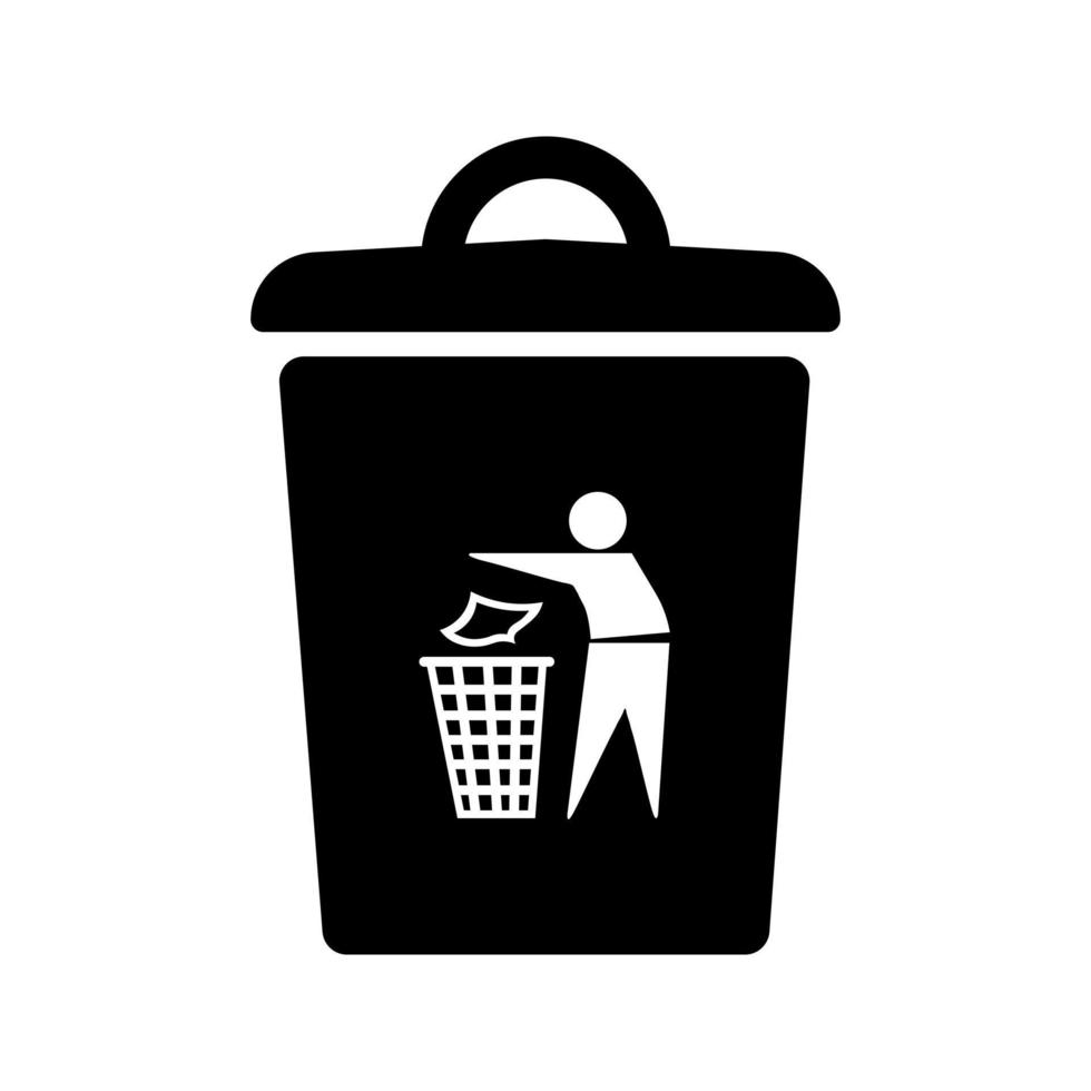 Trashcan simple icon Bio eco symbol for web and business vector