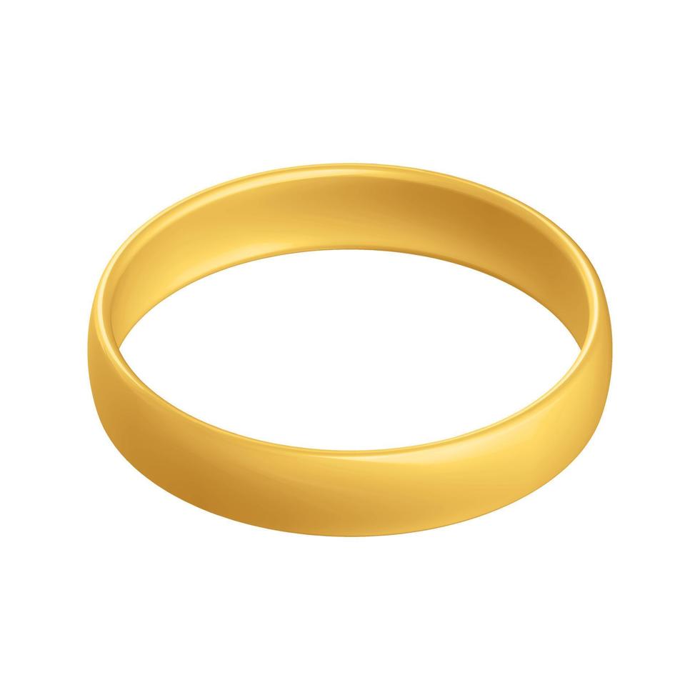 Golden realistic wedding ring Anniversary romantic surprise vector