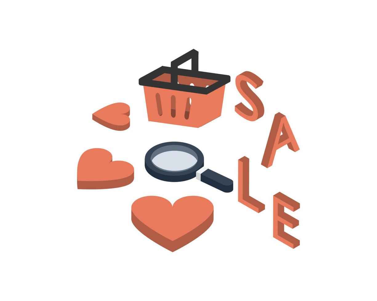 sales template banner with heart and valentine theme for valentine promotion vector