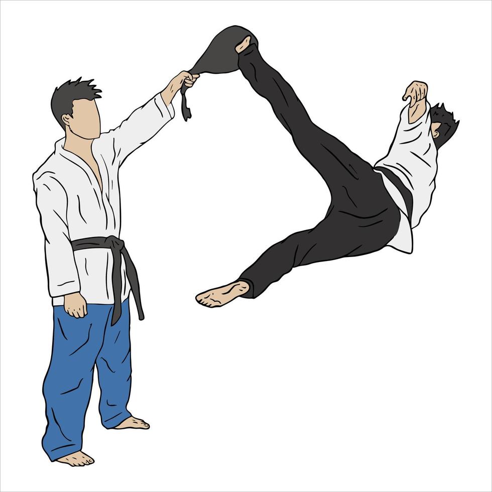 silhouette figther taekwondo vector