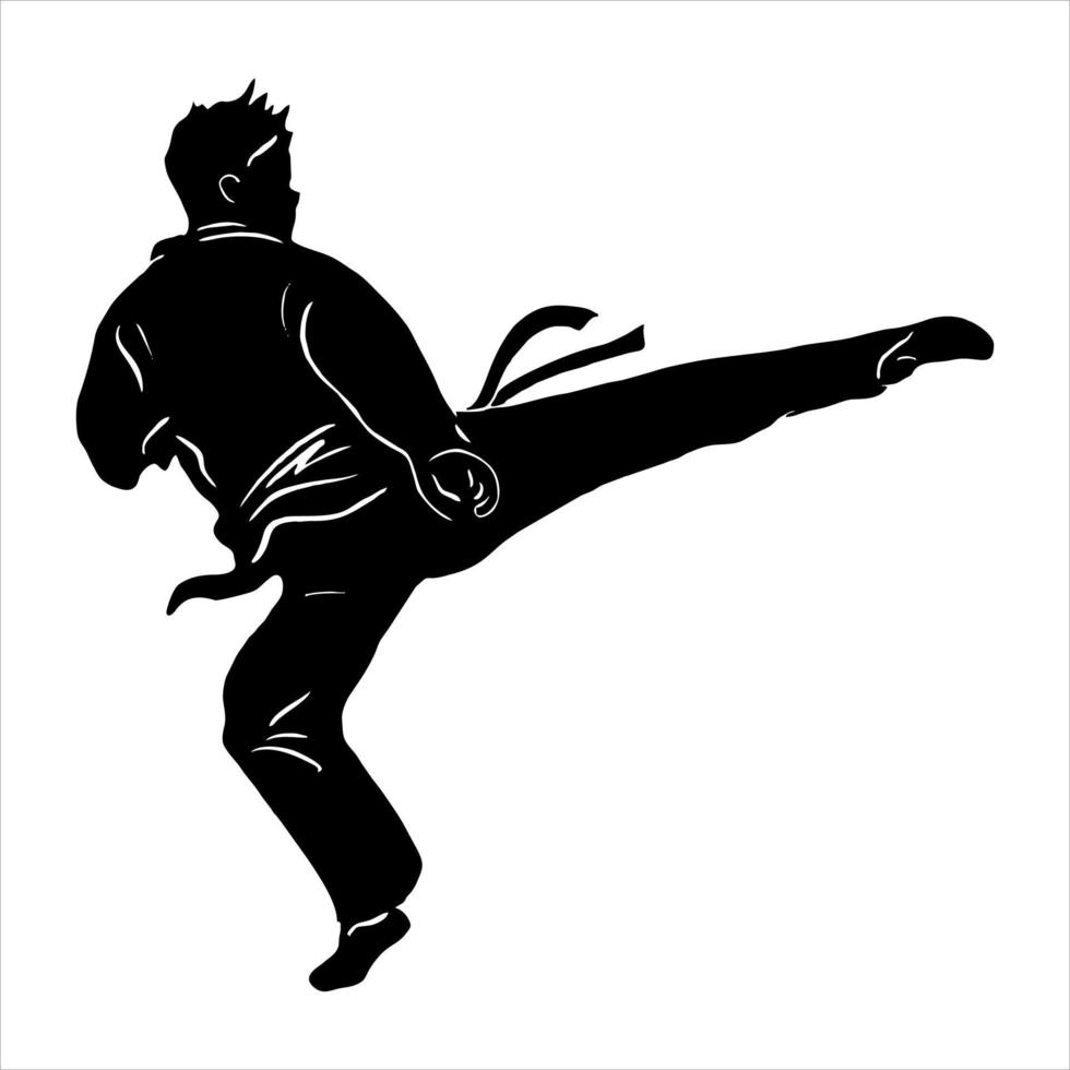 karate kick icon fighter vector