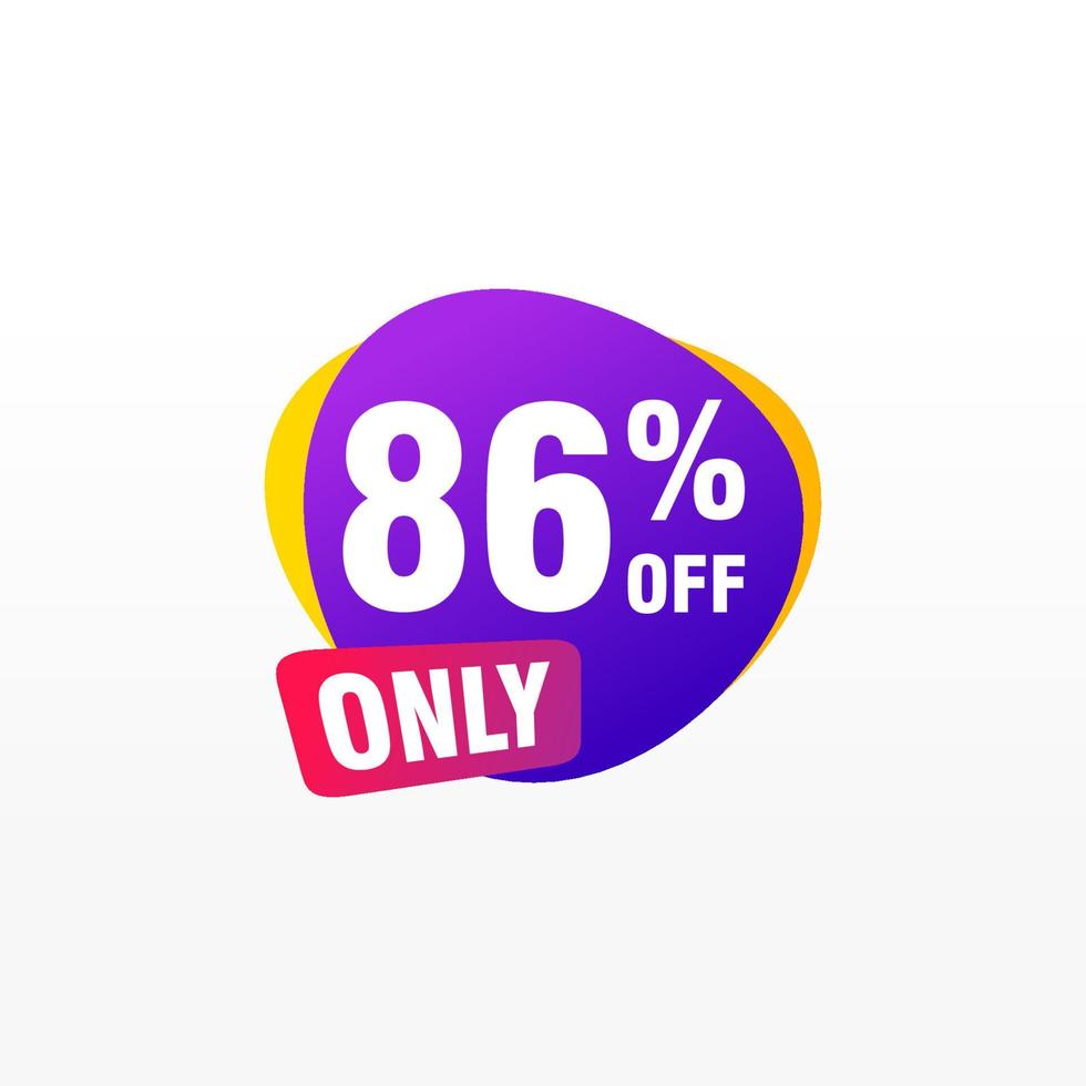 86 discount, Sales Vector badges for Labels, , Stickers, Banners, Tags, Web Stickers, New offer. Discount origami sign banner.
