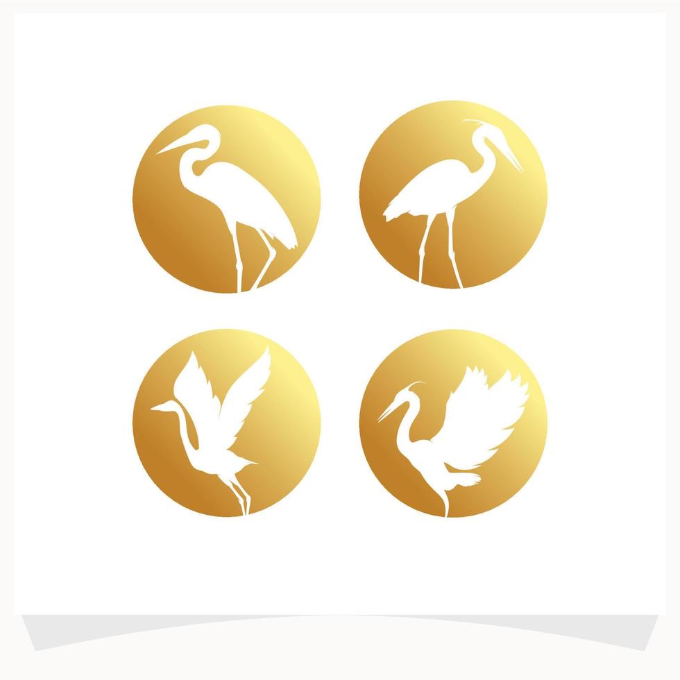 Set of Heron Logo Design Template vector