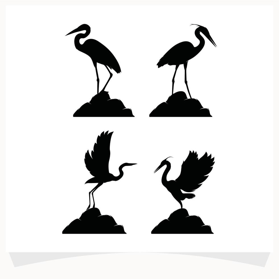 Set of Heron Logo Design Template vector