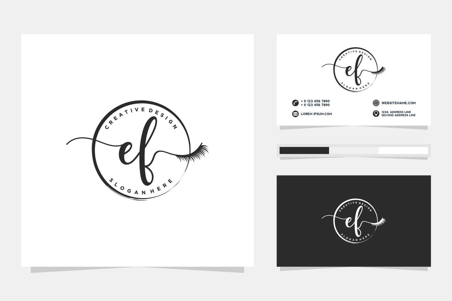 Initial AF Feminine logo collections and business card templat Premium Vector