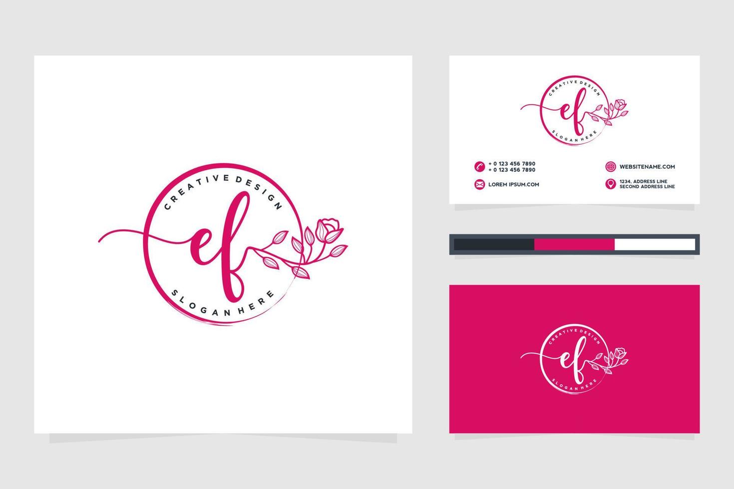 colecciones iniciales de logotipos femeninos af y vector premium de plantilla de tarjeta de visita