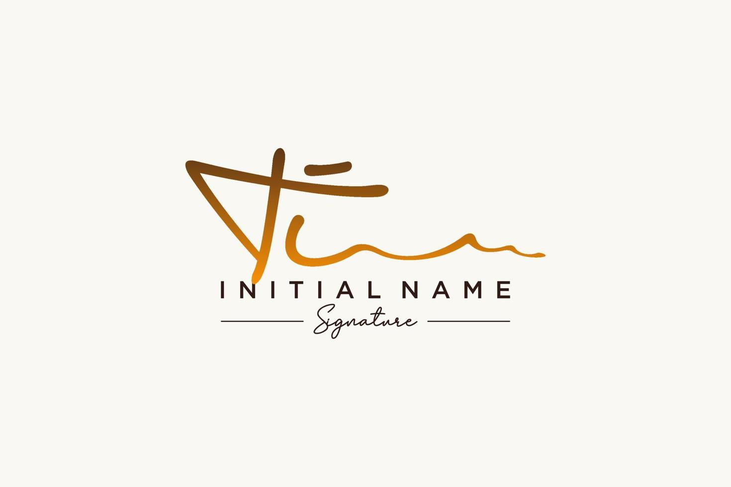 Initial TI signature logo template vector. Hand drawn Calligraphy lettering Vector illustration.