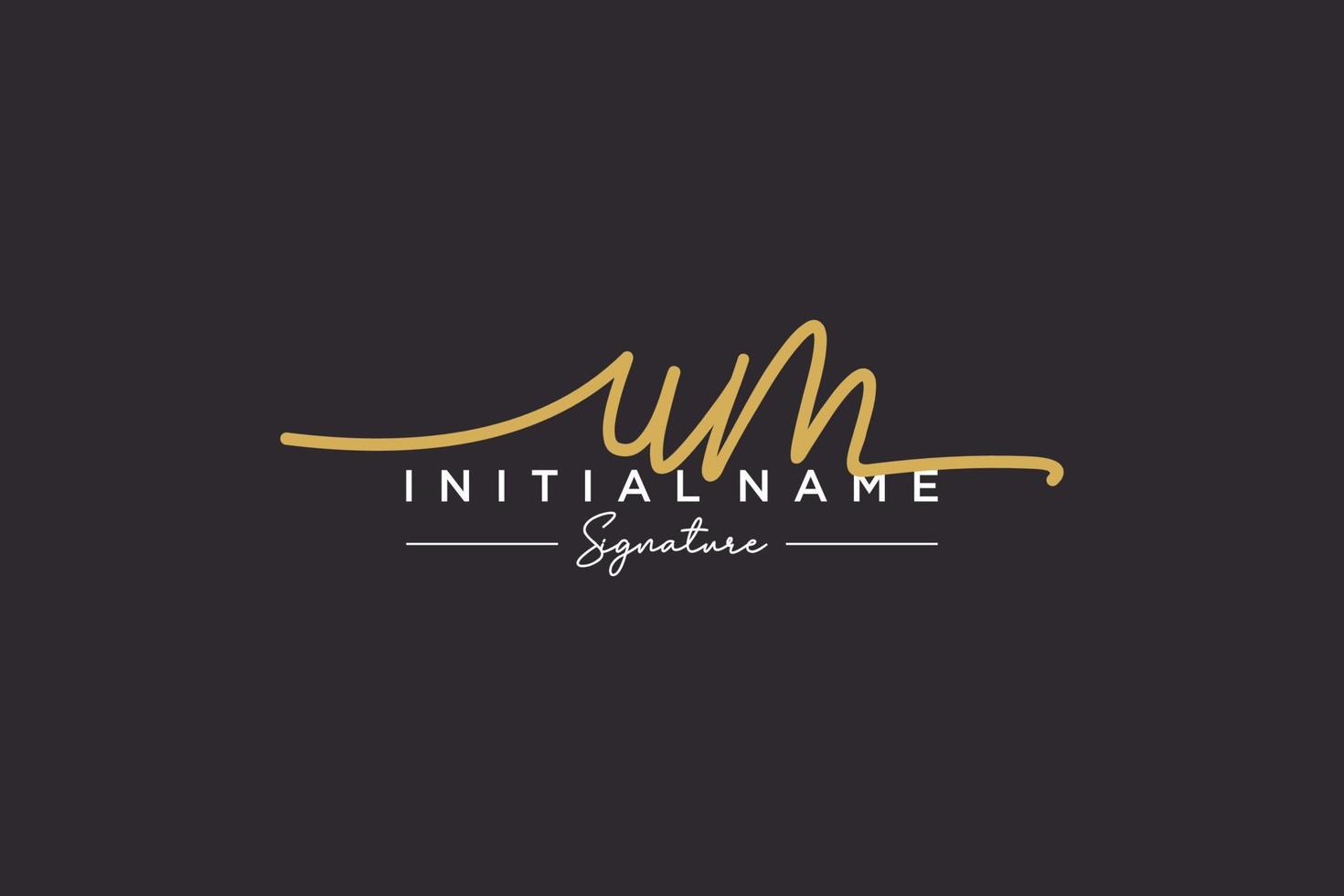 Initial UM signature logo template vector. Hand drawn Calligraphy lettering Vector illustration.