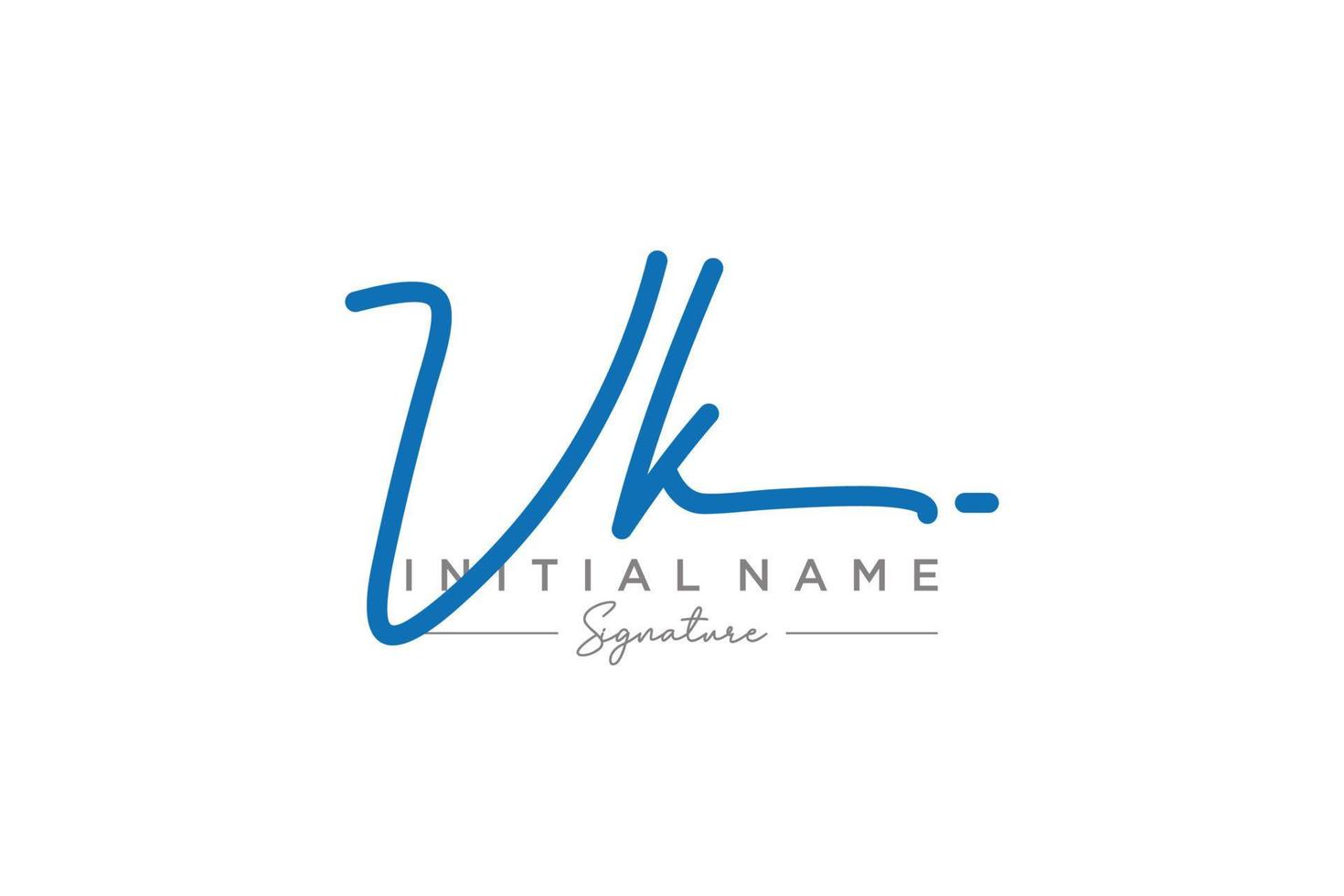 Initial VK signature logo template vector. Hand drawn Calligraphy lettering Vector illustration.