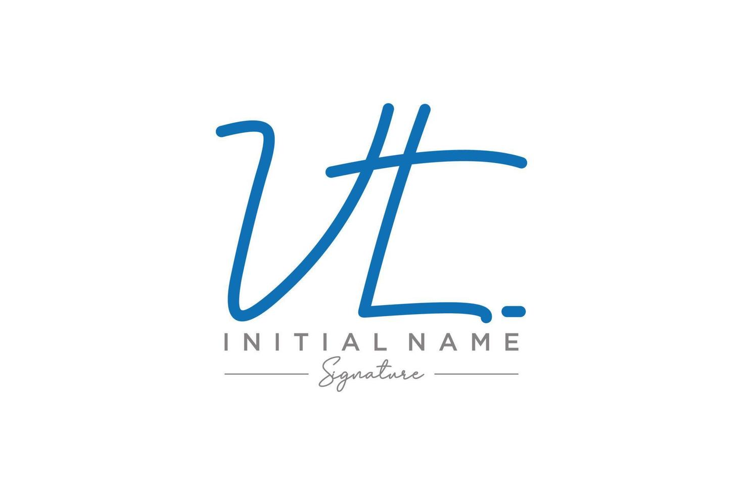 vector de plantilla de logotipo de firma vt inicial. ilustración de vector de letras de caligrafía dibujada a mano.