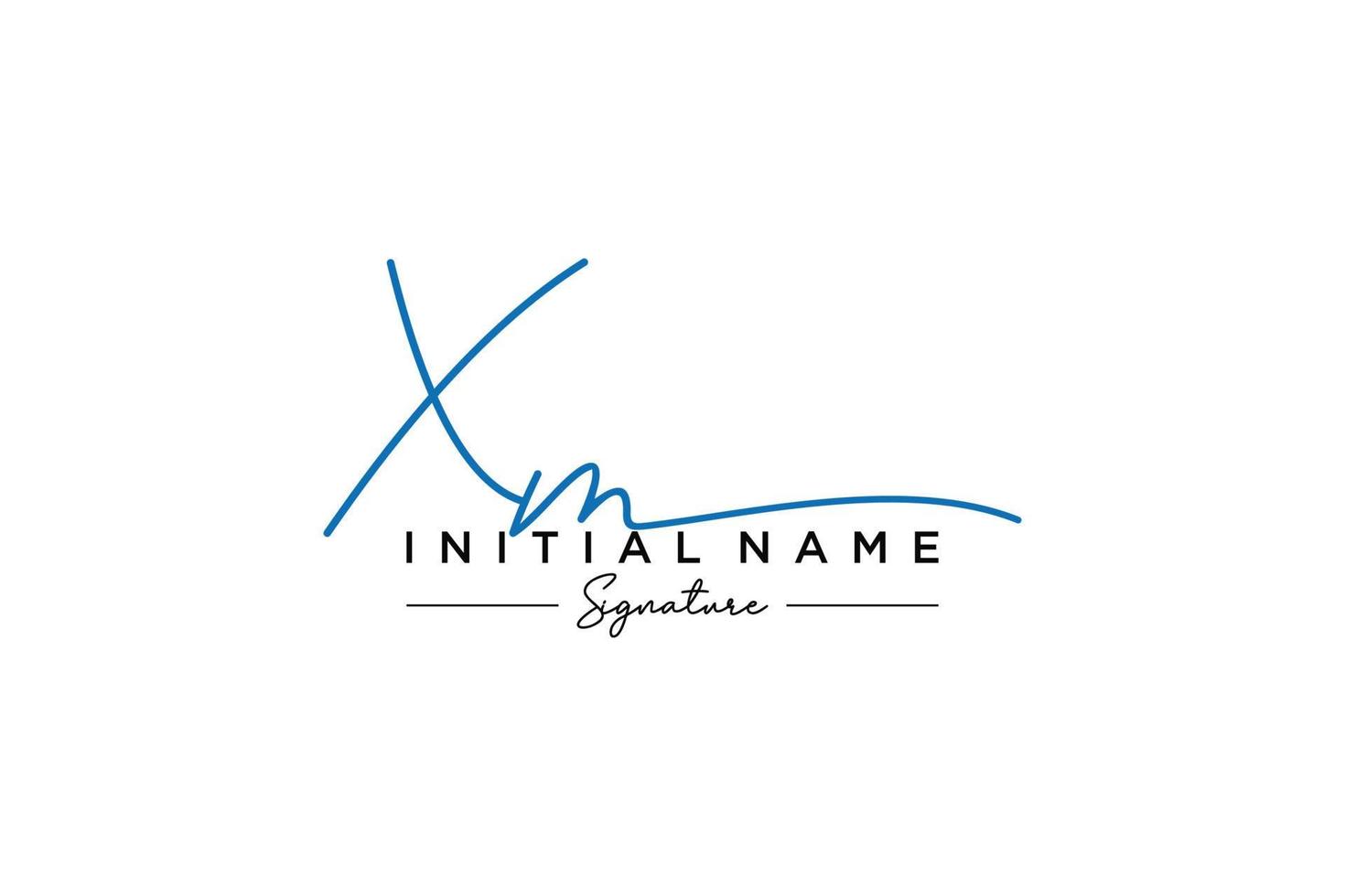 Initial XM signature logo template vector. Hand drawn Calligraphy lettering Vector illustration.