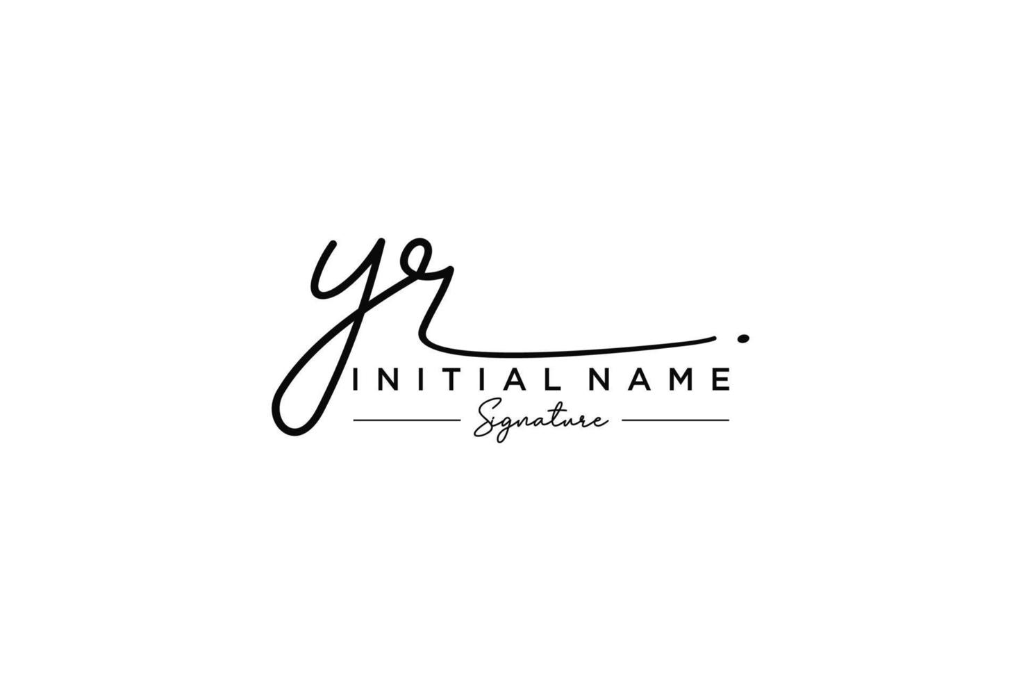 Initial YR signature logo template vector. Hand drawn Calligraphy lettering Vector illustration.