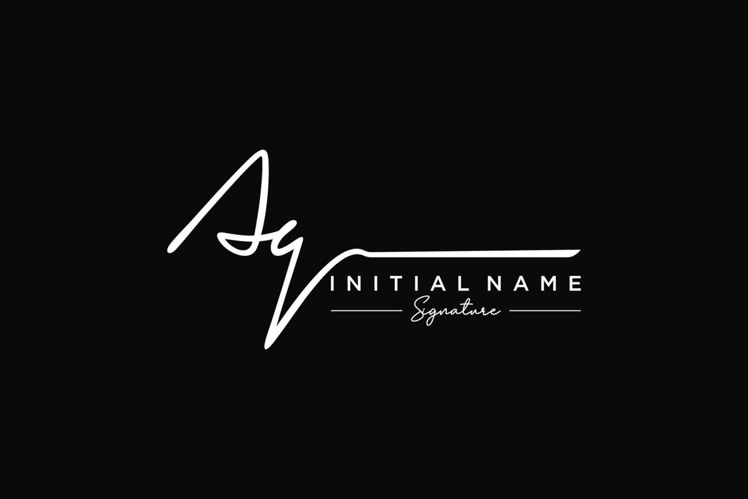 Initial AQ signature logo template vector. Hand drawn Calligraphy lettering Vector illustration.