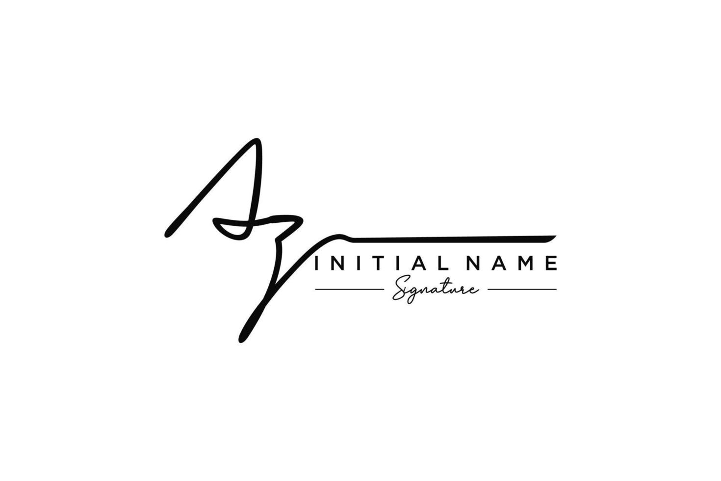 Initial AZ signature logo template vector. Hand drawn Calligraphy lettering Vector illustration.