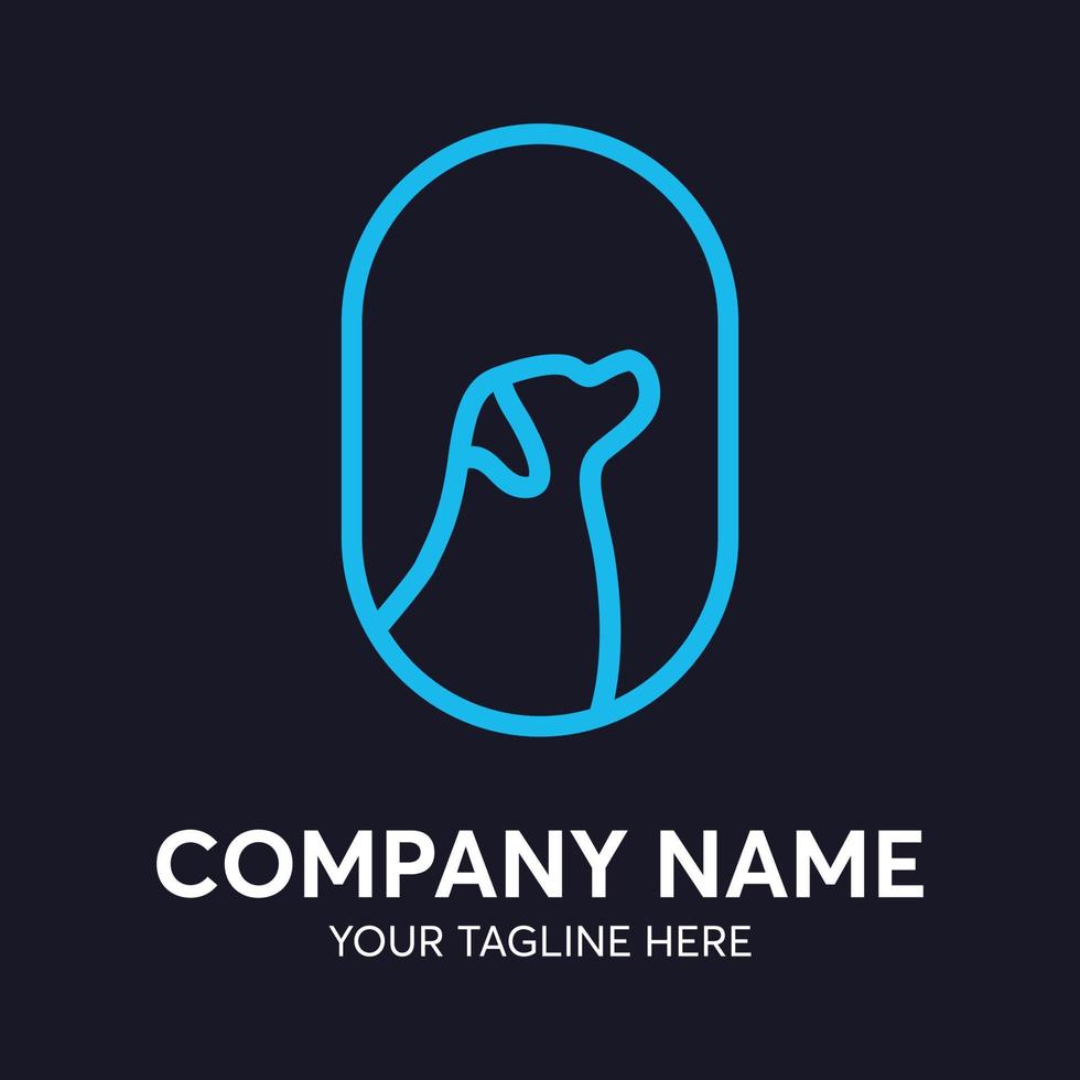 Simple Dog Line Logo Design Template vector