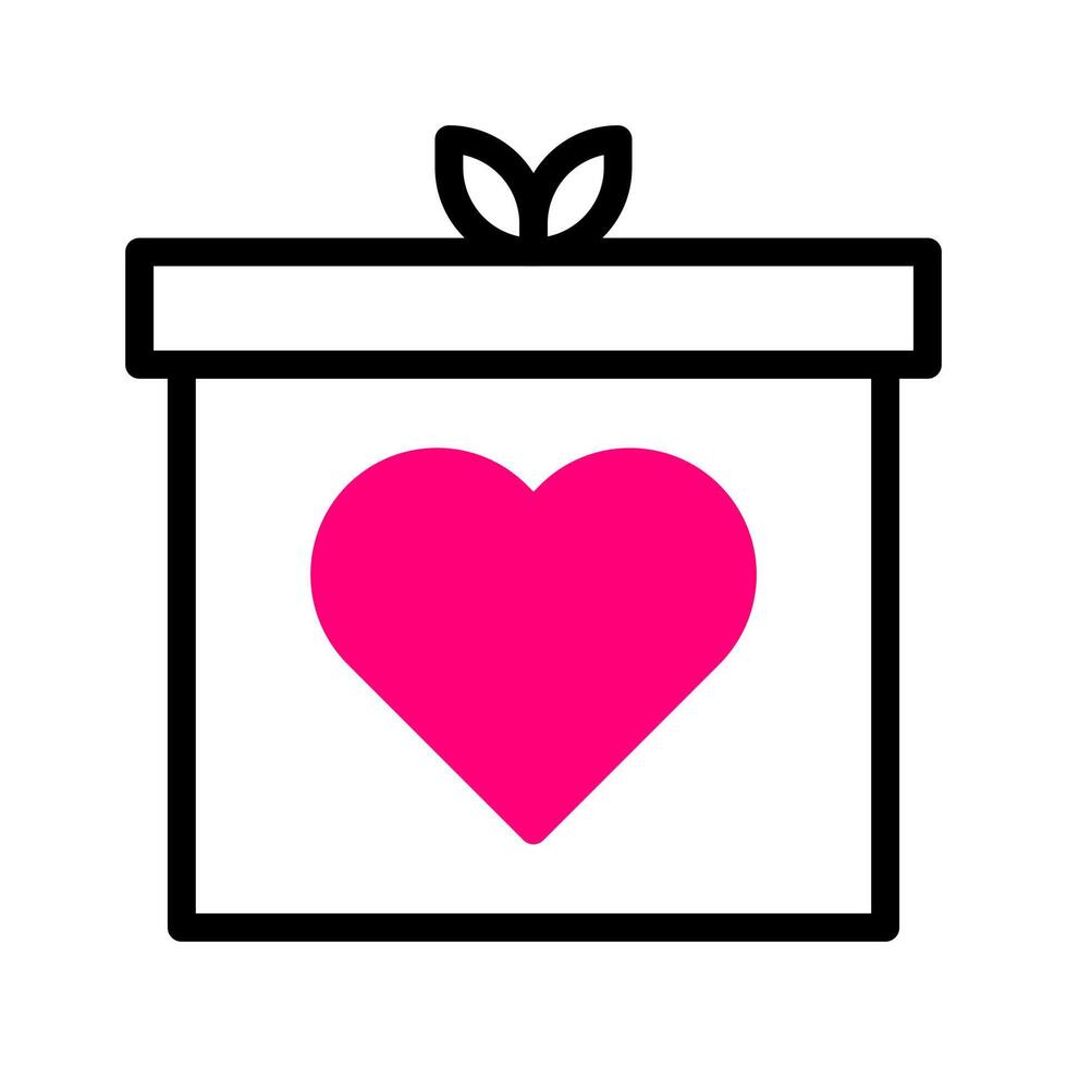 icono de regalo duotono negro rosa estilo san valentín ilustración vector elemento y símbolo perfecto.