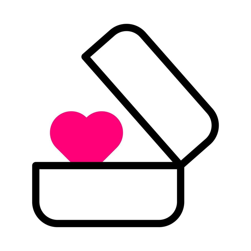 anillo icono duotono negro rosa estilo san valentín ilustración vector elemento y símbolo perfecto.