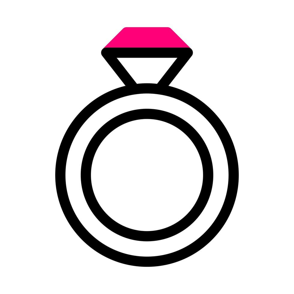 anillo icono duotono negro rosa estilo san valentín ilustración vector elemento y símbolo perfecto.