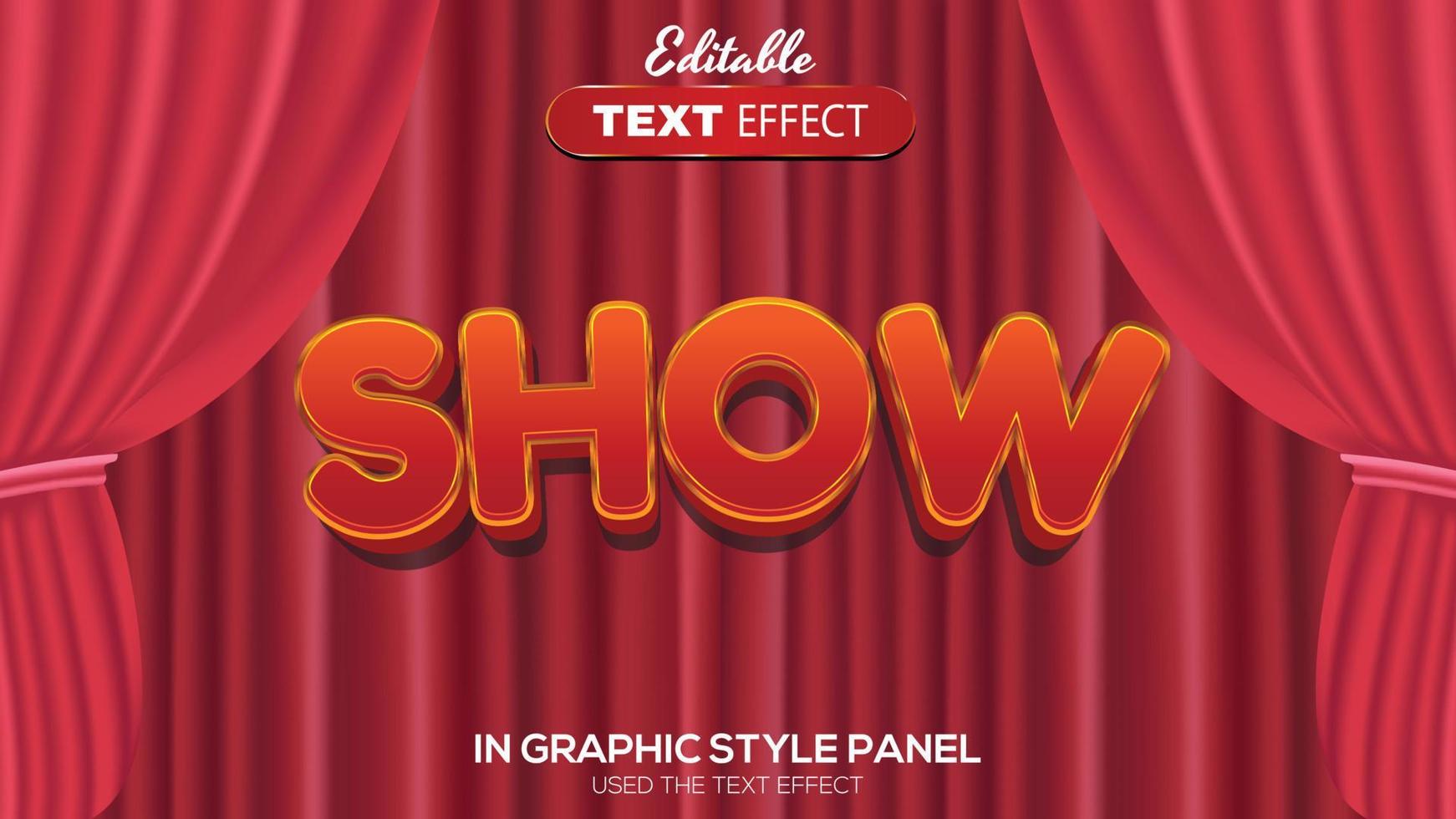 3D editable text effect show theme vector